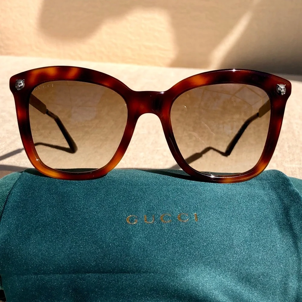 GUCCI 52mm square TIGER head sunglasses